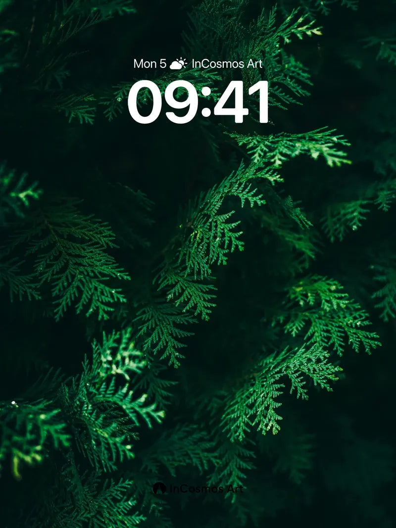 Whispering Needles Wallpaper with Emerald Shadows