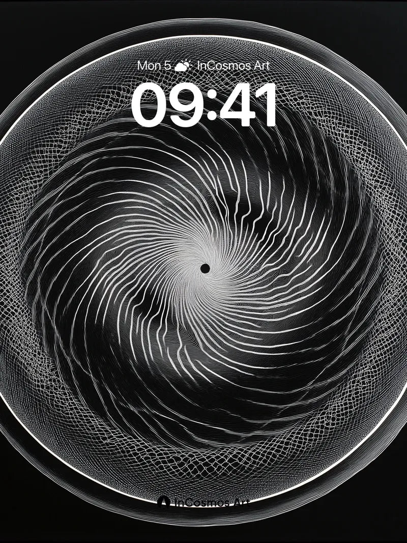 Whirlpool Void Wallpaper with Luminous Grids