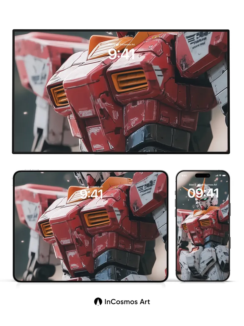 Mechanical Dawn Wallpaper with Battle-Scarred Armor