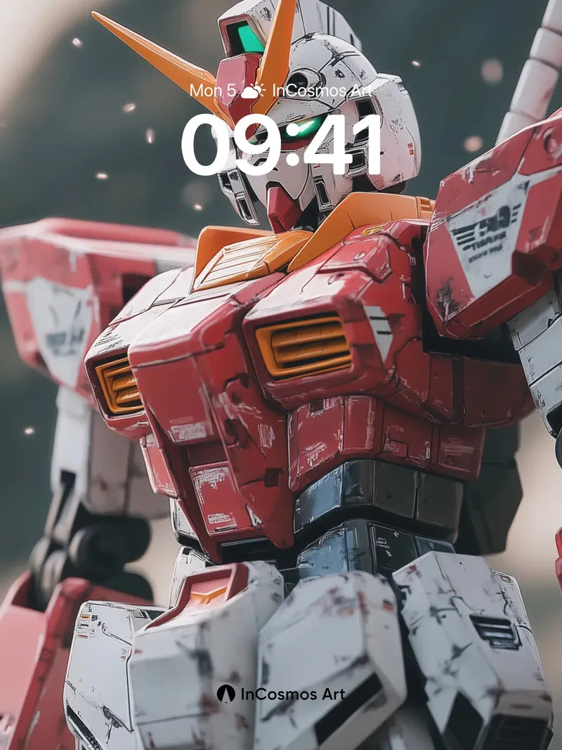 Mechanical Dawn Wallpaper with Battle-Scarred Armor