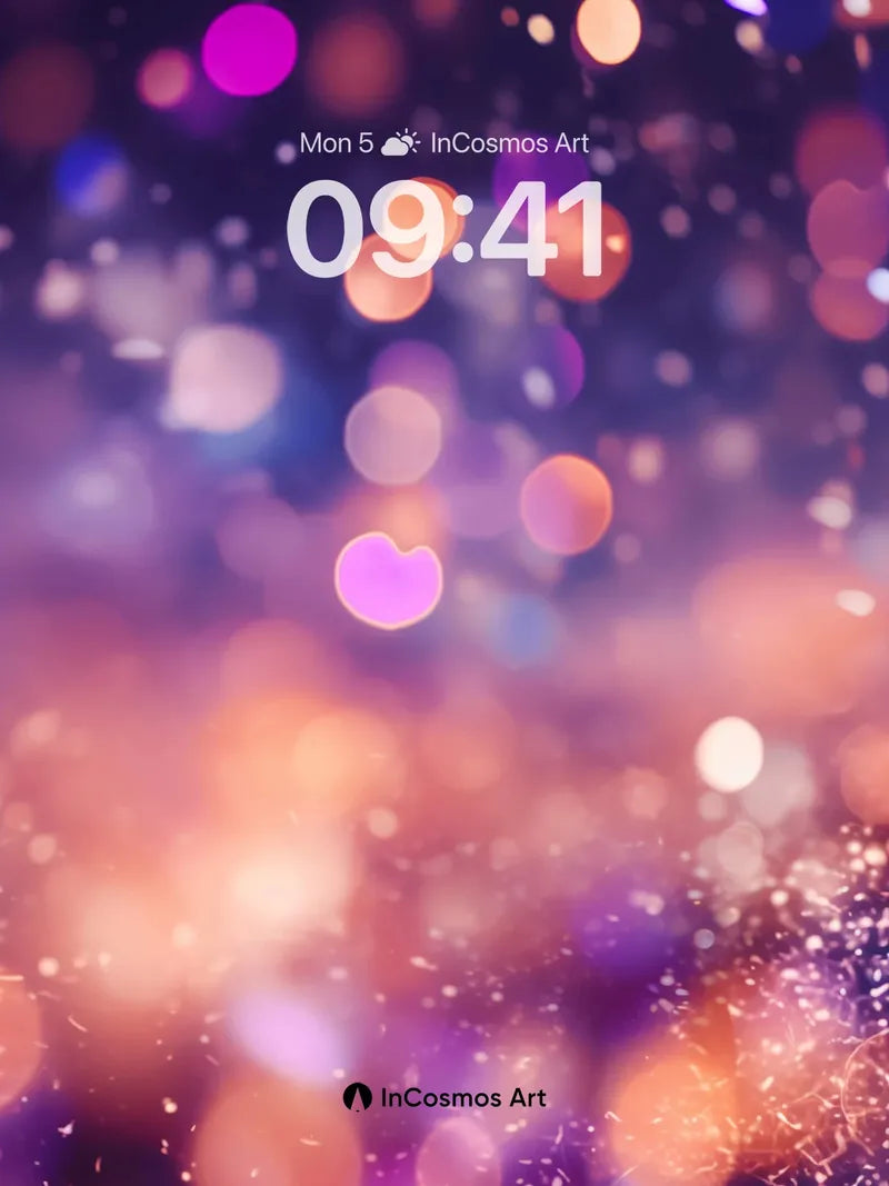 Luminous Drift Wallpaper with Floating Hearts