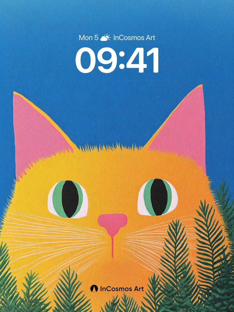 Whimsical Forest Gaze Wallpaper with Feline Eyes wallpaper for iPhone, iPad & Mac