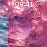 Luminous Crystal Wallpaper with Floating Ice Fragments wallpaper for iPhone, iPad & Mac