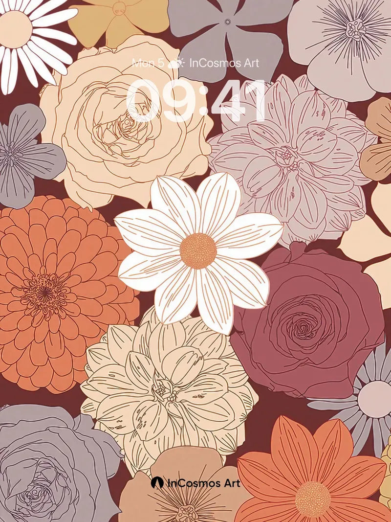 Velvet Bloom Wallpaper with Etched Petals wallpaper for iPhone, iPad & Mac