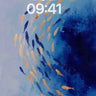 Golden Fish Migration Abstract Wallpaper wallpaper for iPhone, iPad & Mac