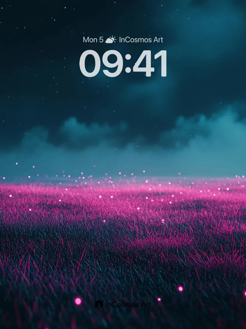Nocturnal Pulse Wallpaper with Bioluminescent Field