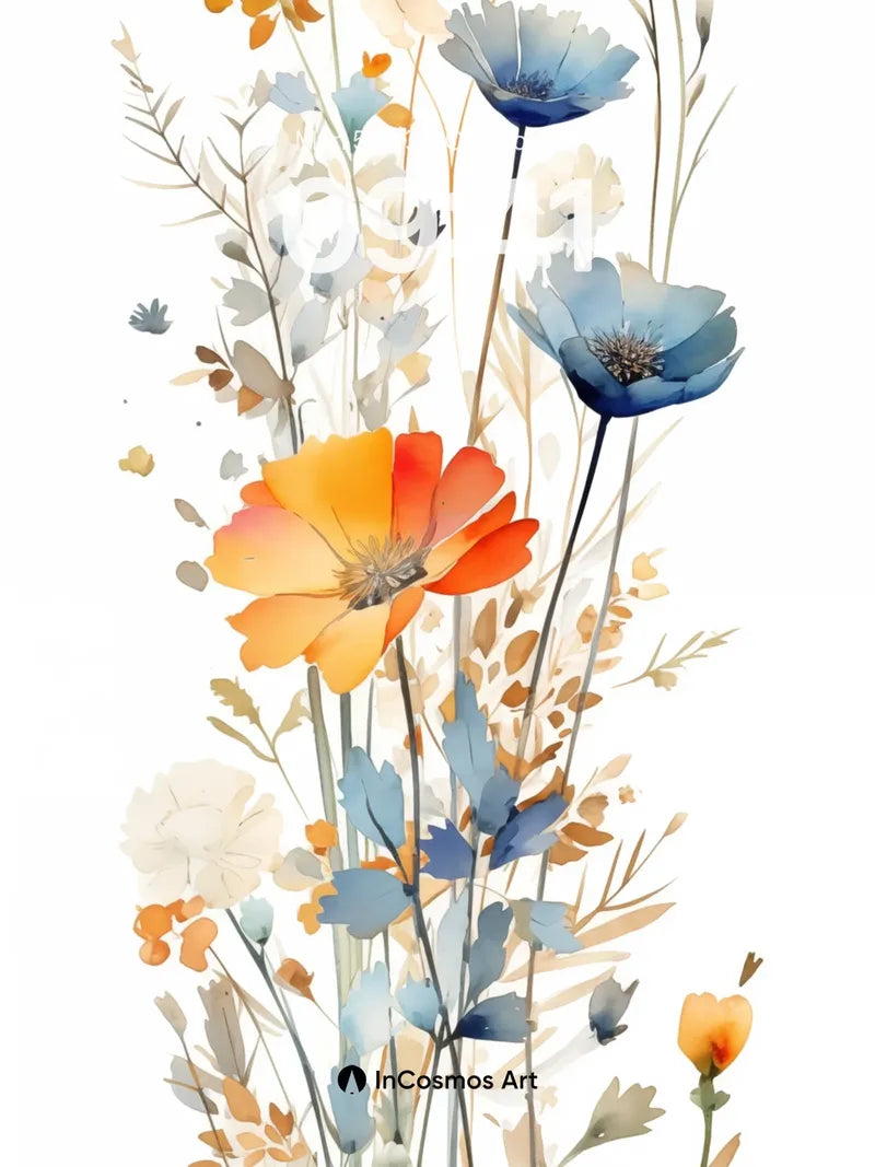 Serene Bloom Wallpaper with Ethereal Stems