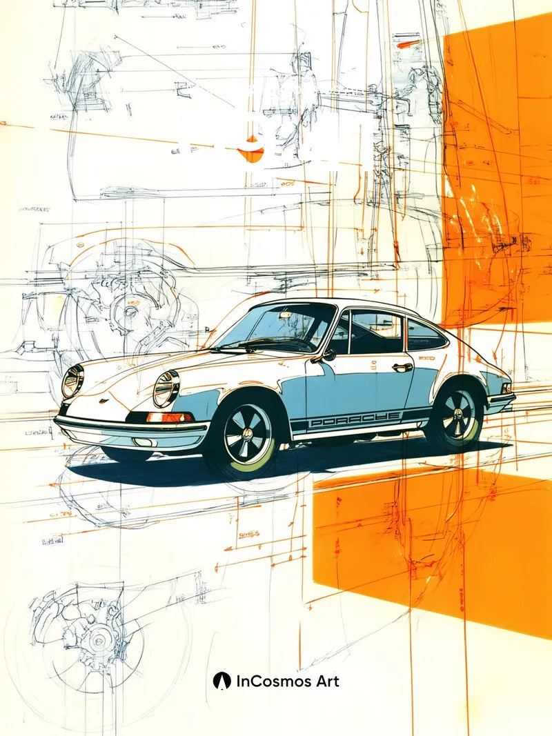 Blueprint Reverie Wallpaper with Mechanical Echoes