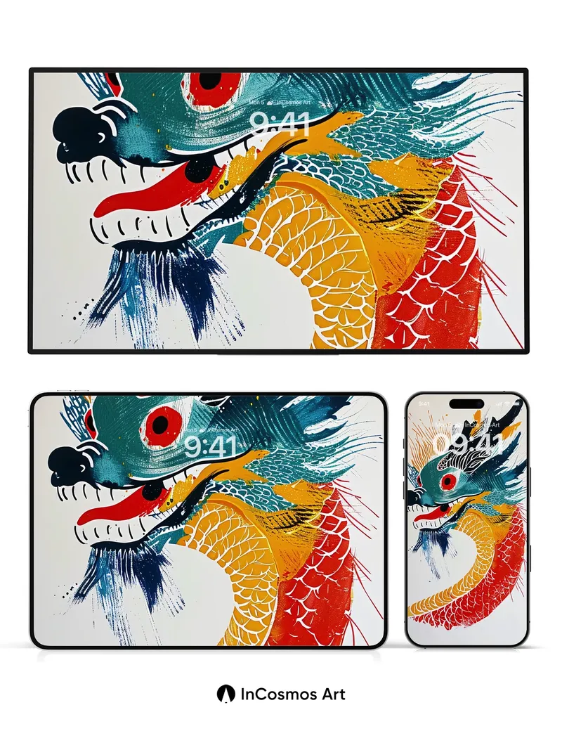 Cosmic Dragon Wallpaper with Electric Scales