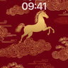 Golden Gallop Wallpaper with Cloud-Weave Motifs wallpaper for iPhone, iPad & Mac