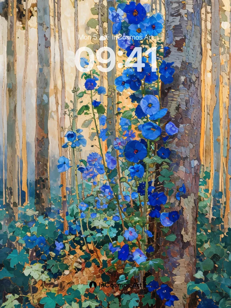 Whispering Bluebells Wallpaper in Forest Light