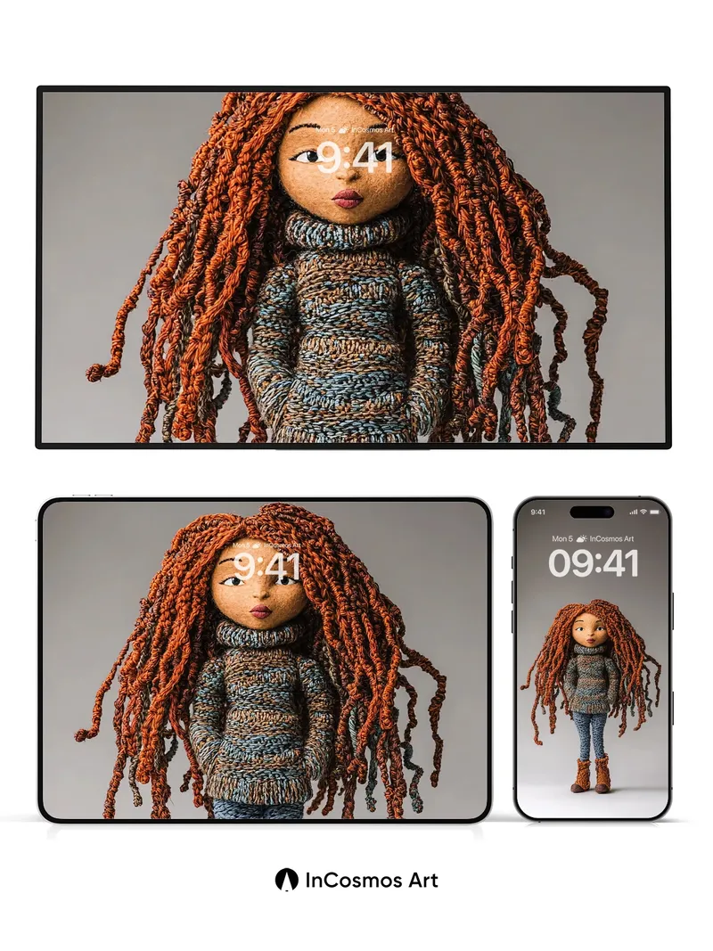 Whispering Yarn Wallpaper with Crocheted Soul