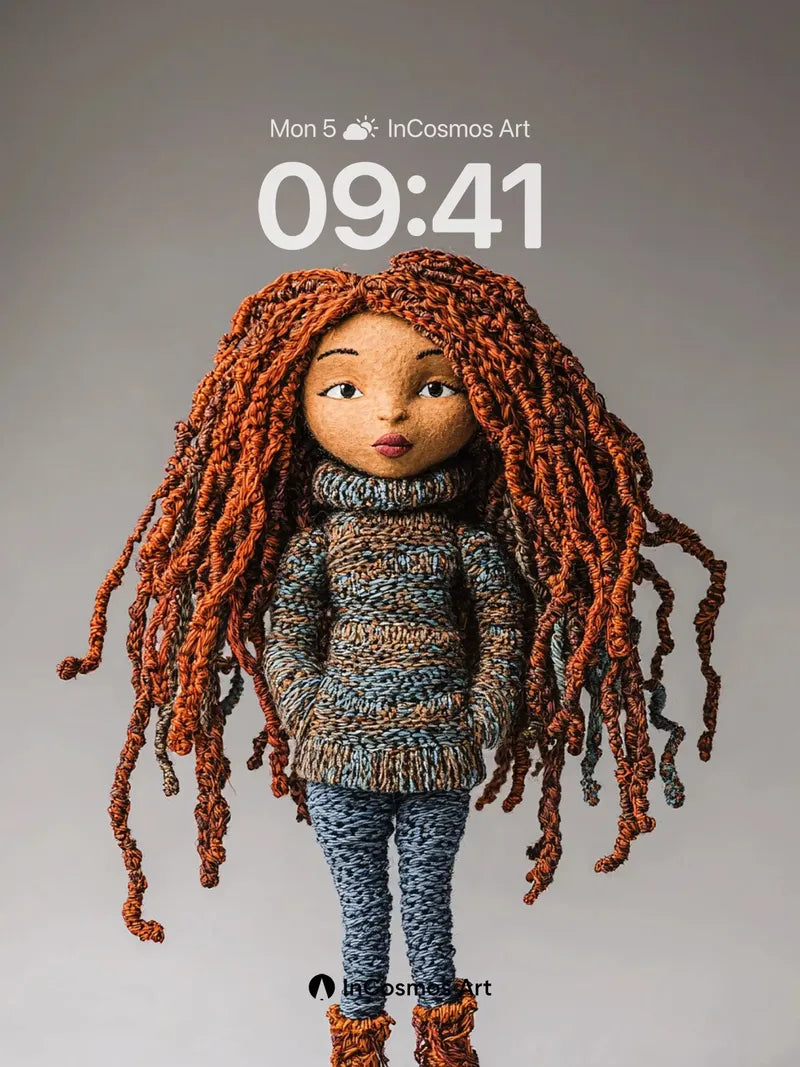 Whispering Yarn Wallpaper with Crocheted Soul