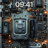 Circuit Pulse Wallpaper with Glowing Nodes wallpaper for iPhone, iPad & Mac