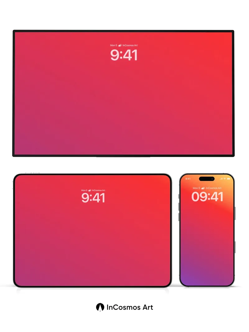 Crimson Horizon Wallpaper with Solar Haze