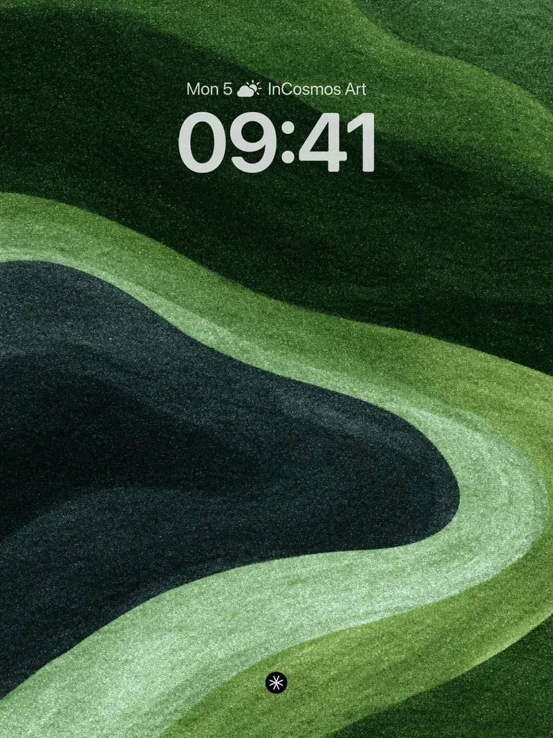Serenity in Flowing Green Waves Wallpaper with Soft Gradient wallpaper for iPhone, iPad & Mac