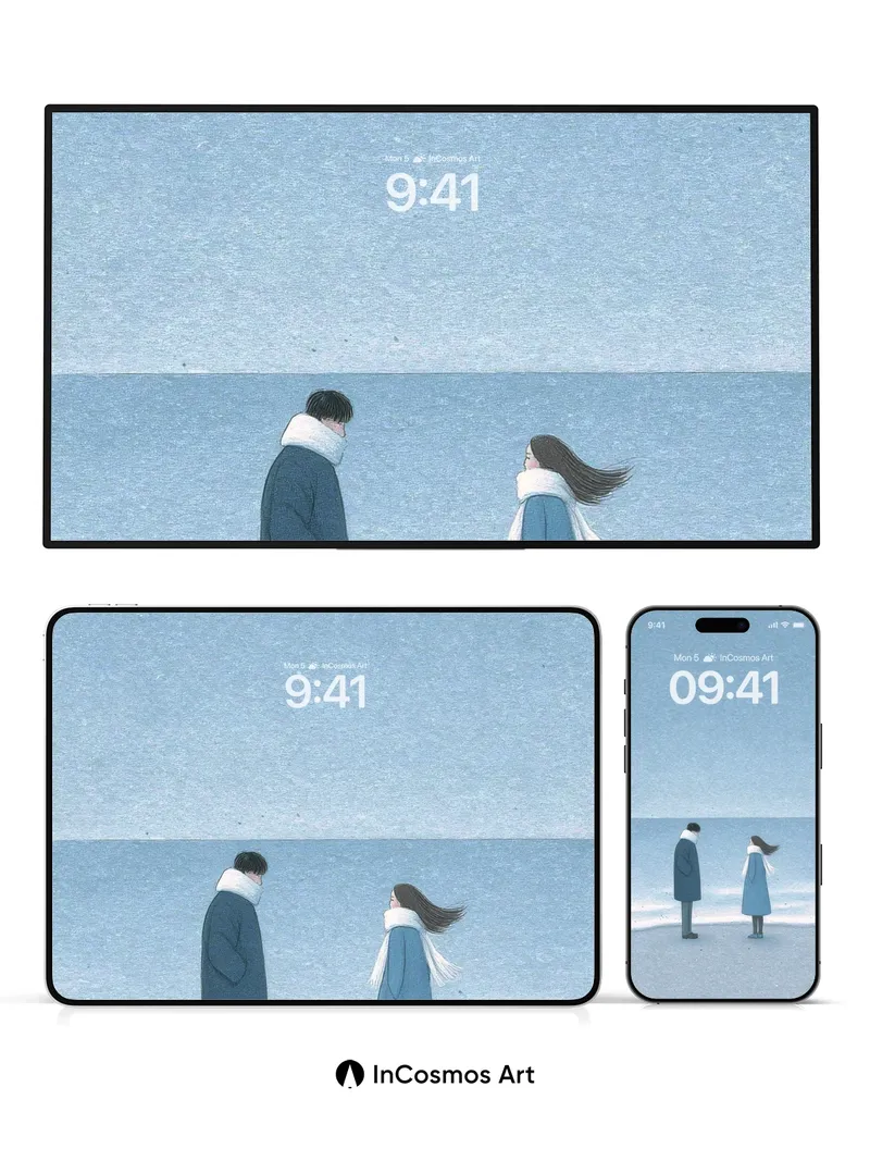 Serenity at the Edge Wallpaper with Frozen Breath