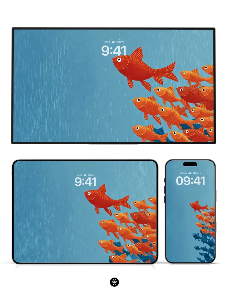 Vibrant Fish School Ocean Background