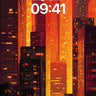 Crimson Horizon Wallpaper with Glowing Facades wallpaper for iPhone, iPad & Mac