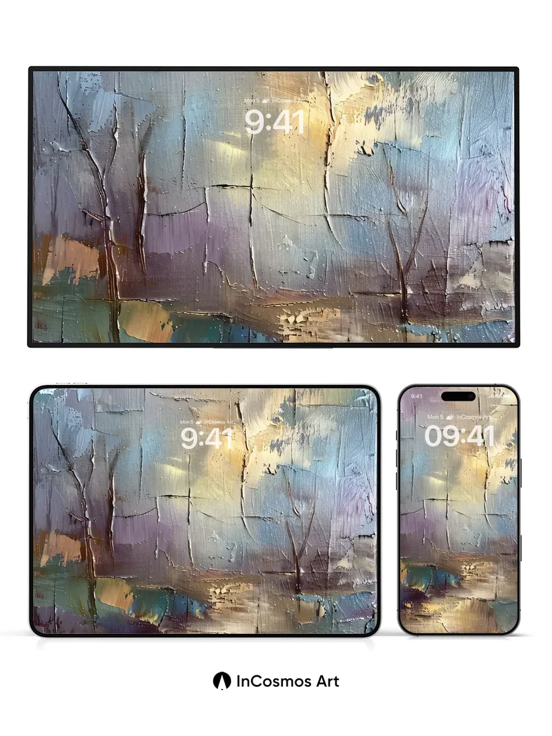 Muted Horizon Wallpaper with Cracked Light