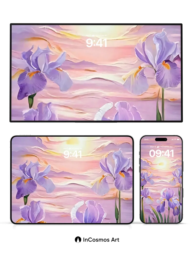 Lavender Hush Wallpaper with Sunset Breath