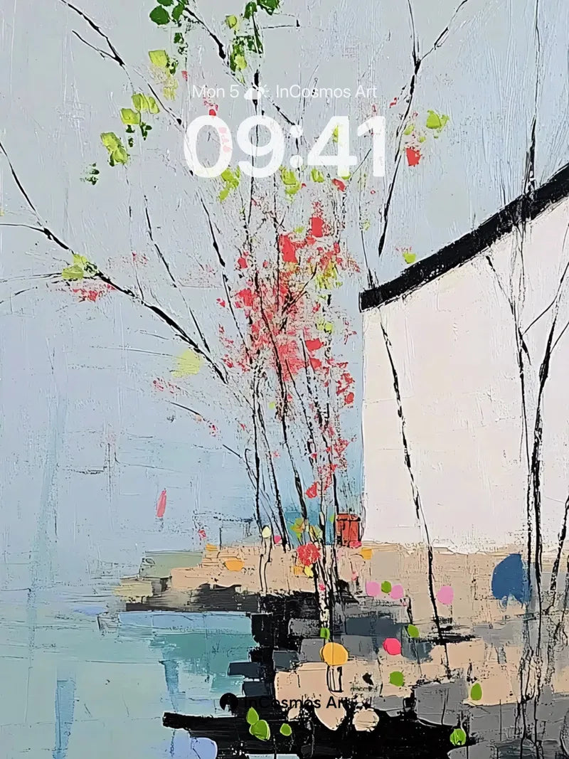 Whispering Branches Wallpaper with Floating Reflections