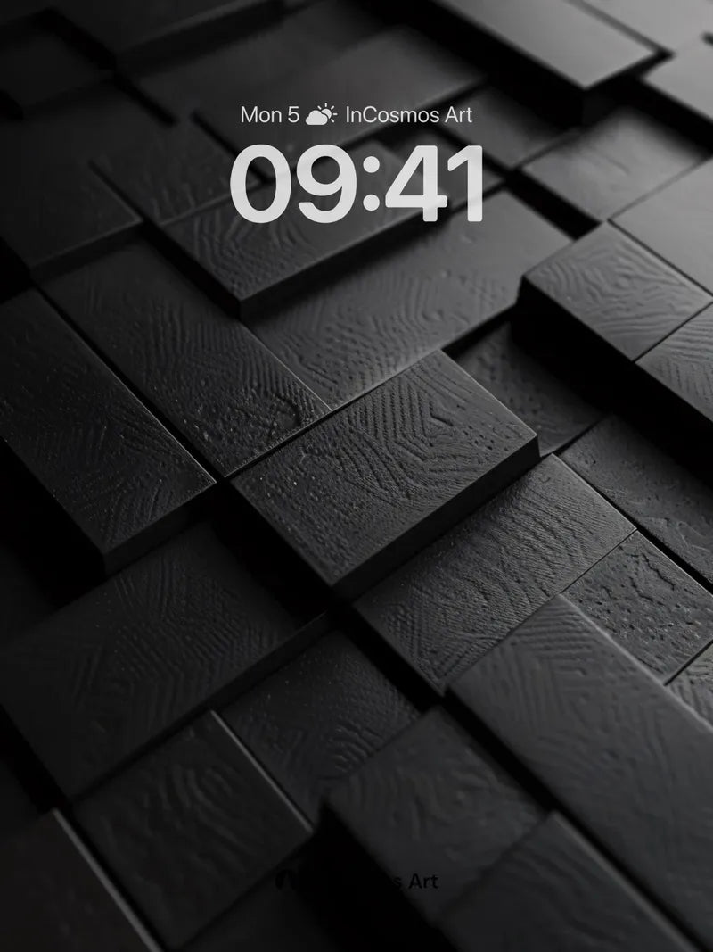 Shadowed Geometry Wallpaper with Wood Grain Depth