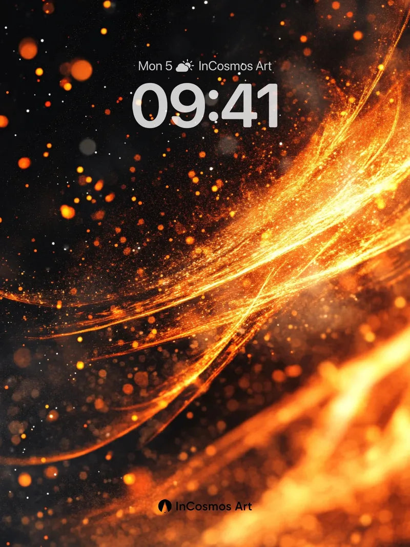 Luminous Ember Wallpaper with Celestial Trails wallpaper for iPhone, iPad & Mac