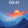 Amber Haze Mountain Wallpaper with Layered Silhouettes wallpaper for iPhone, iPad & Mac