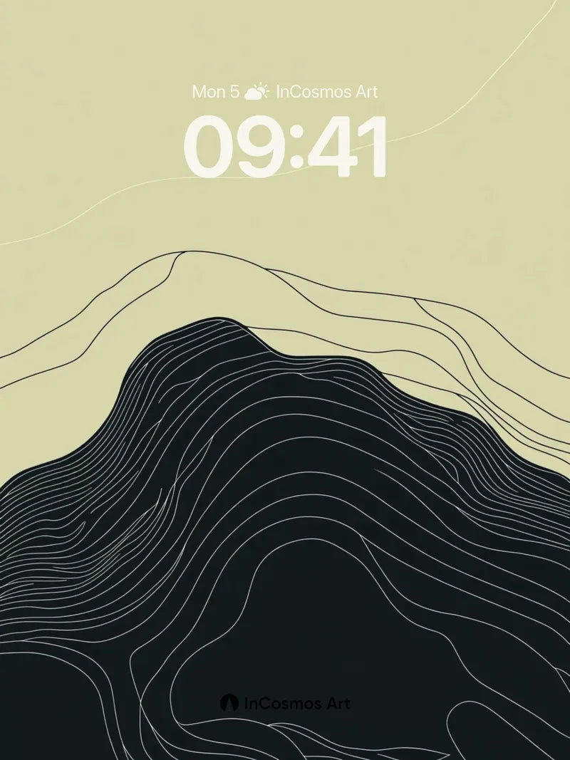 Silent Contour Wallpaper with Topographic Lines