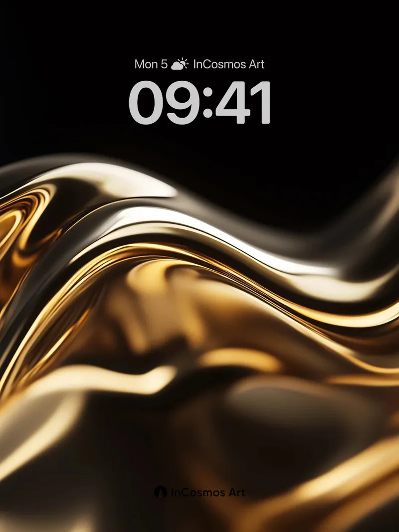 Liquid Gold Wallpaper with Flowing Light