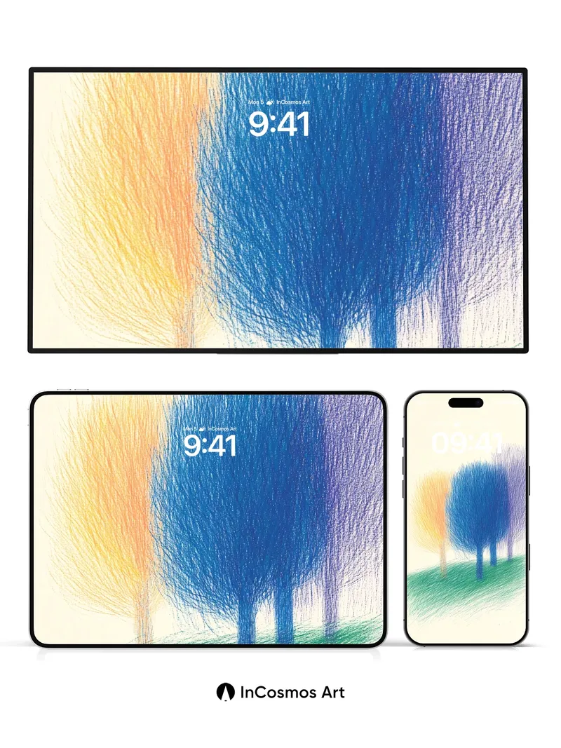 Spectral Grove Wallpaper with Hushed Colors