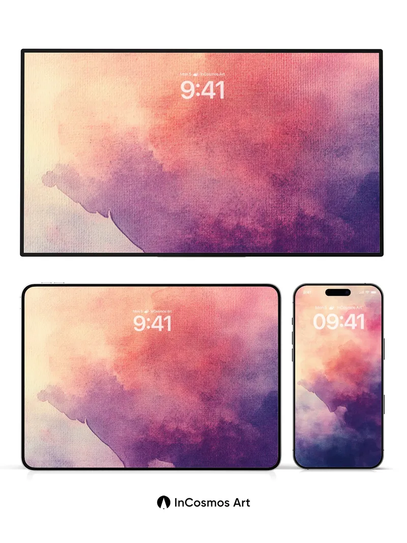 Ethereal Hush Wallpaper with Watercolor Veils