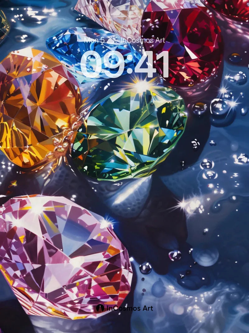 Luminous Jewel Wallpaper with Water Reflections wallpaper for iPhone, iPad & Mac