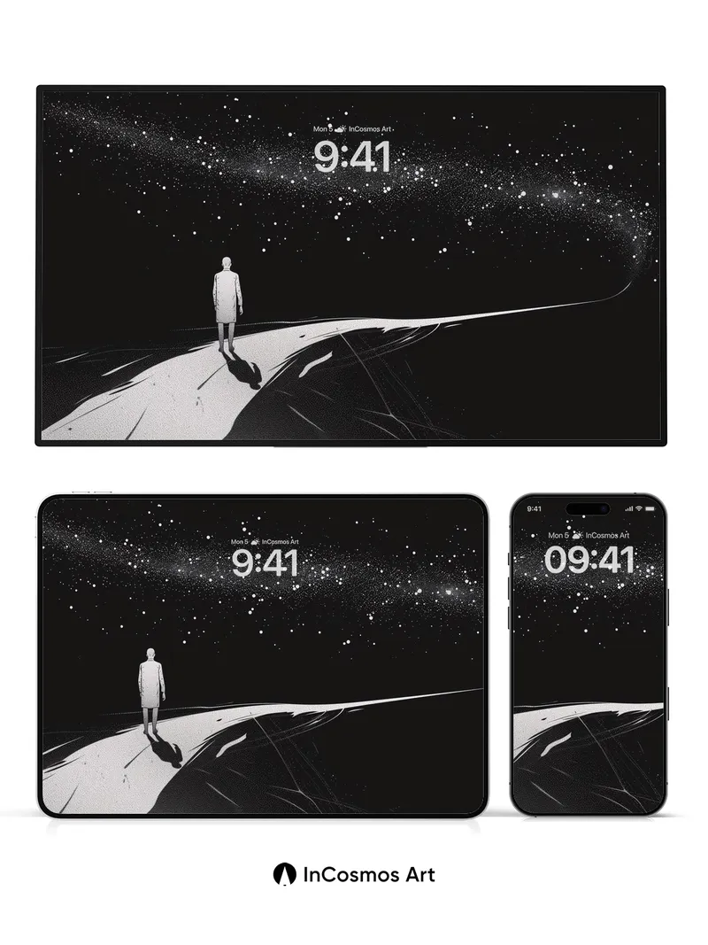 Stellar Path Wallpaper with Cosmic Echo