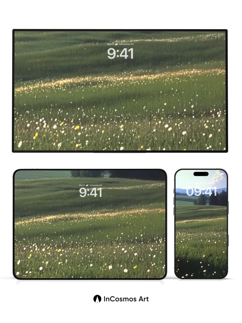 Golden Hush Wallpaper with Dandelion Dust