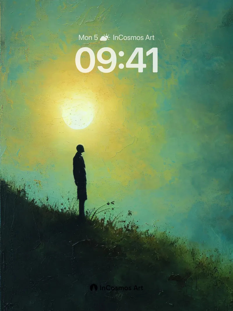 Solitary Horizon Wallpaper with Golden Hush