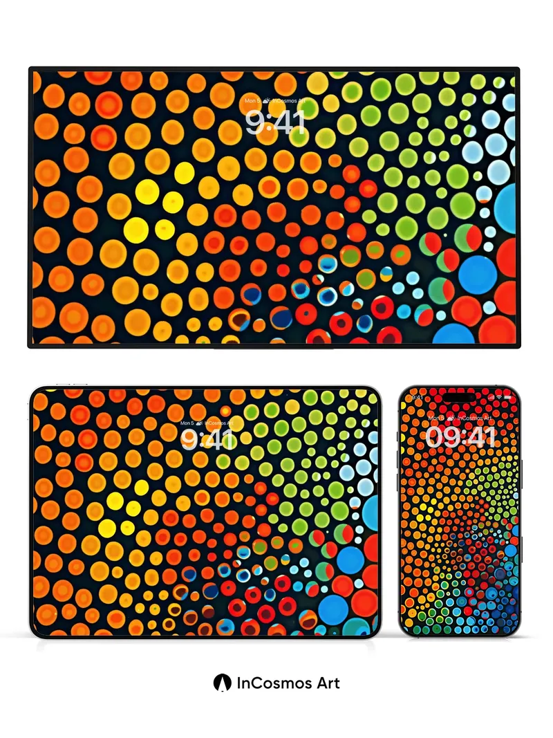 Cosmic Pulse Wallpaper with Living Dots