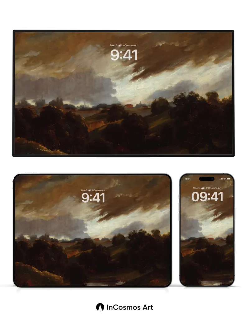 Storm-Whispered Landscape Wallpaper with Distant Light