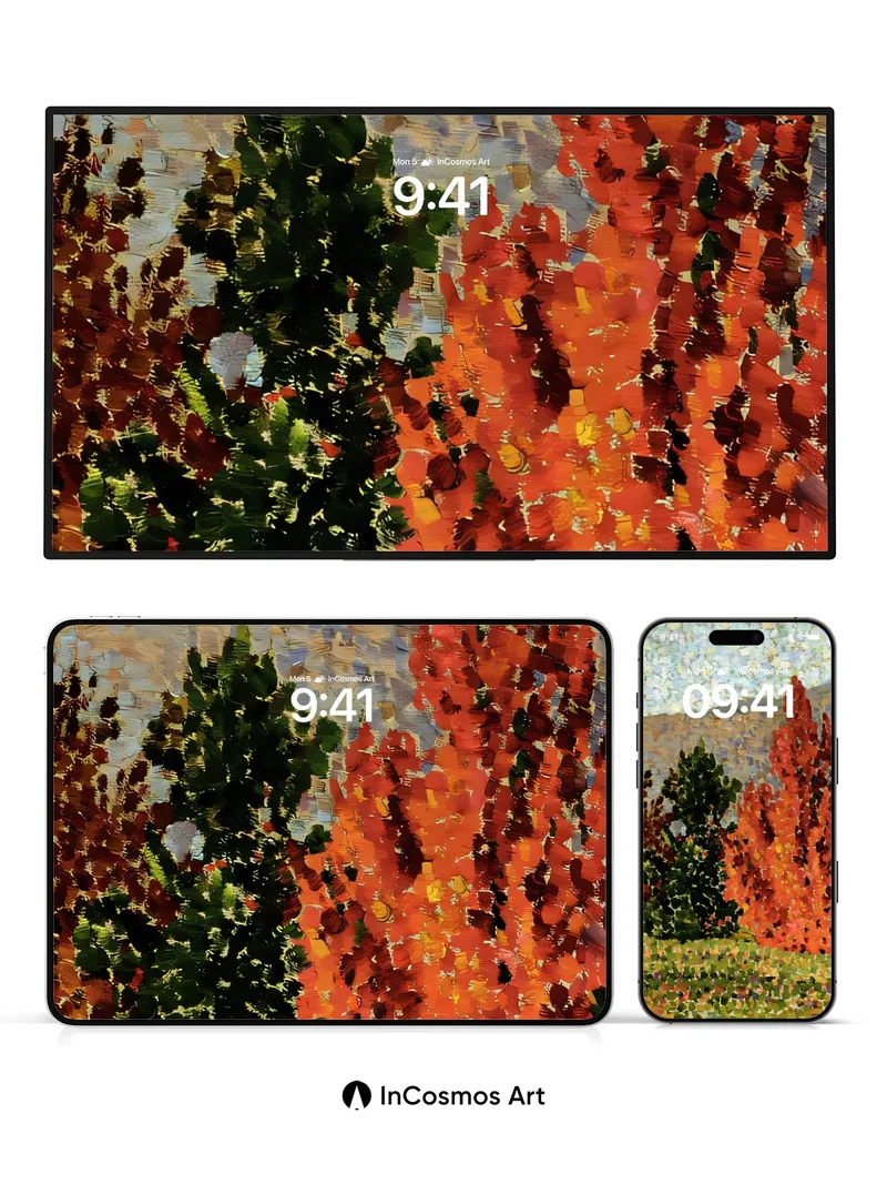 Autumn Pulse Wallpaper with Textured Brushwork