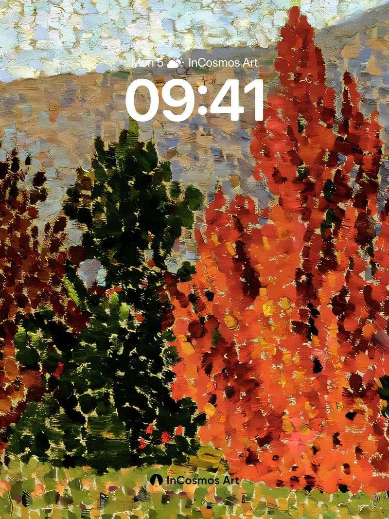 Autumn Pulse Wallpaper with Textured Brushwork