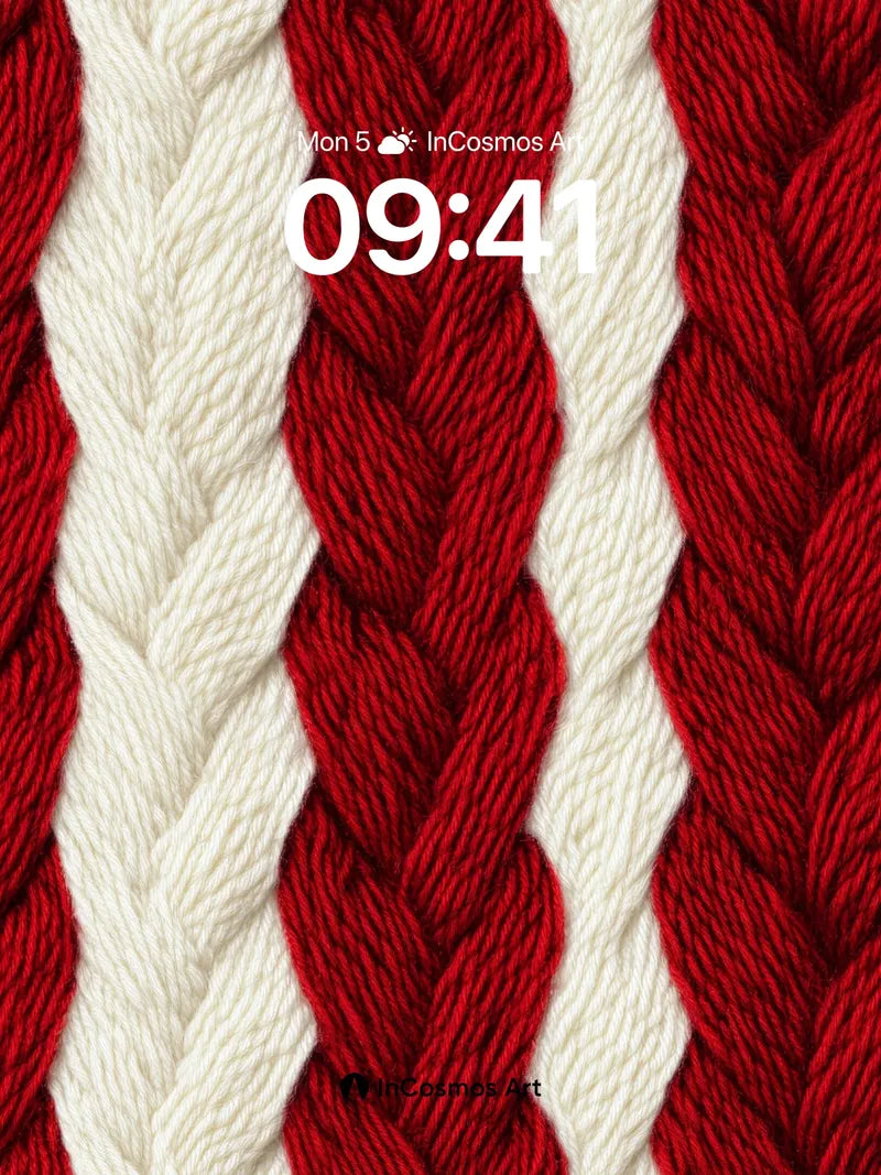 Crimson Braid Wallpaper with Cream Threads wallpaper for iPhone, iPad & Mac