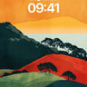Crimson Horizon Wallpaper with Shadowed Pines wallpaper for iPhone, iPad & Mac