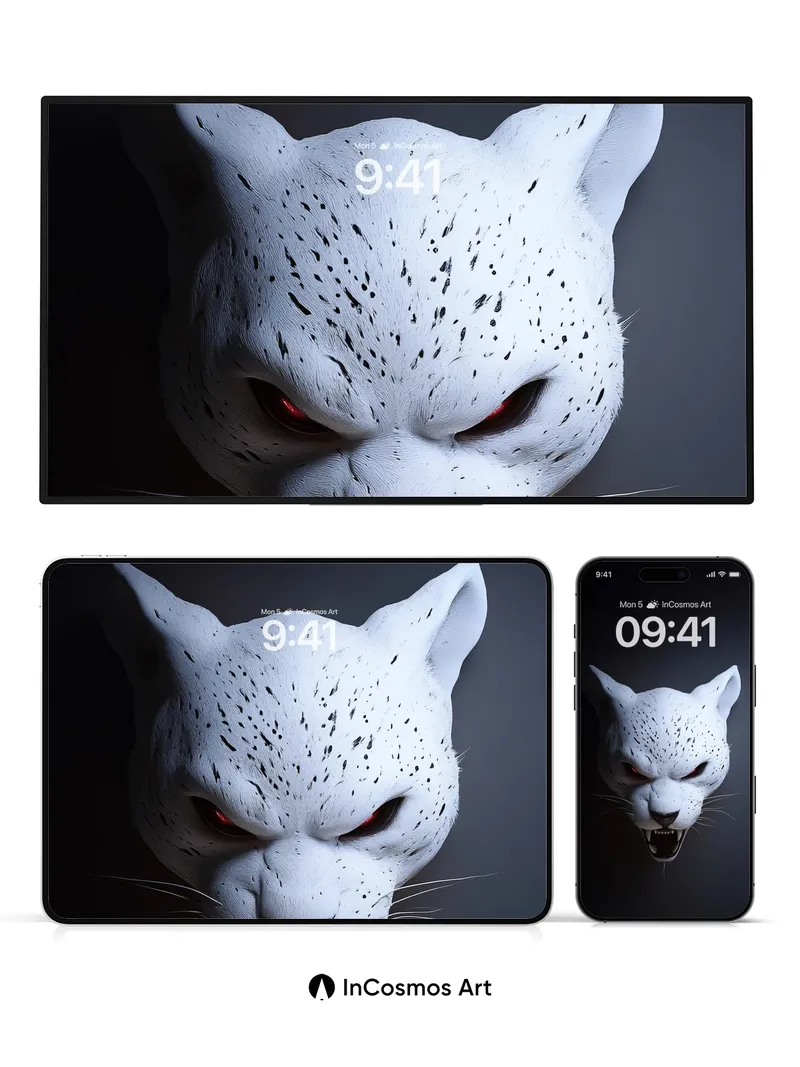 Frostbite Fury Wallpaper with Glowing Eyes