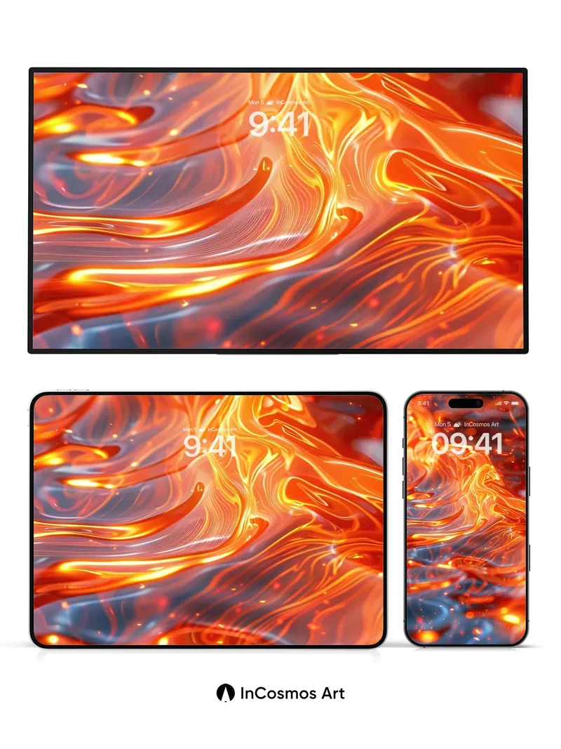 Lava Veil Wallpaper with Glowing Edges