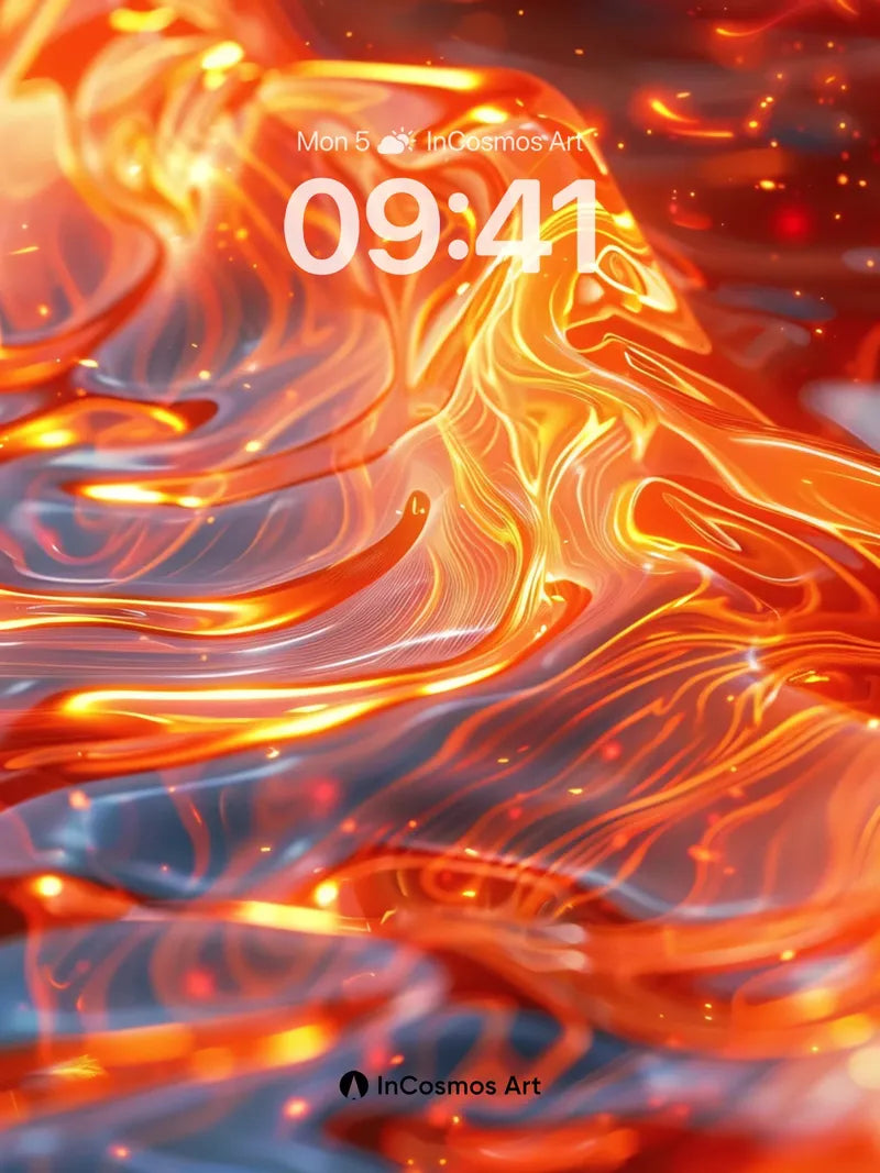 Lava Veil Wallpaper with Glowing Edges