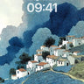Serenity in Swirls Wallpaper with Mountain Whispers wallpaper for iPhone, iPad & Mac