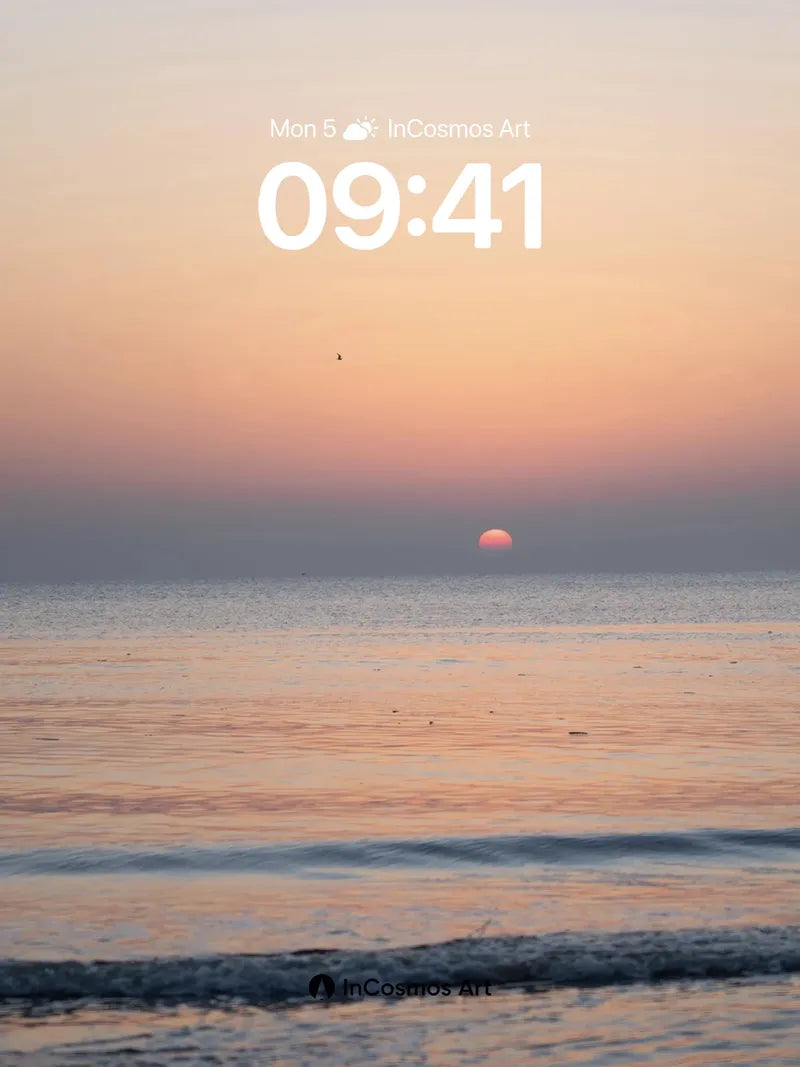 Serenity Horizon Wallpaper with Distant Sun