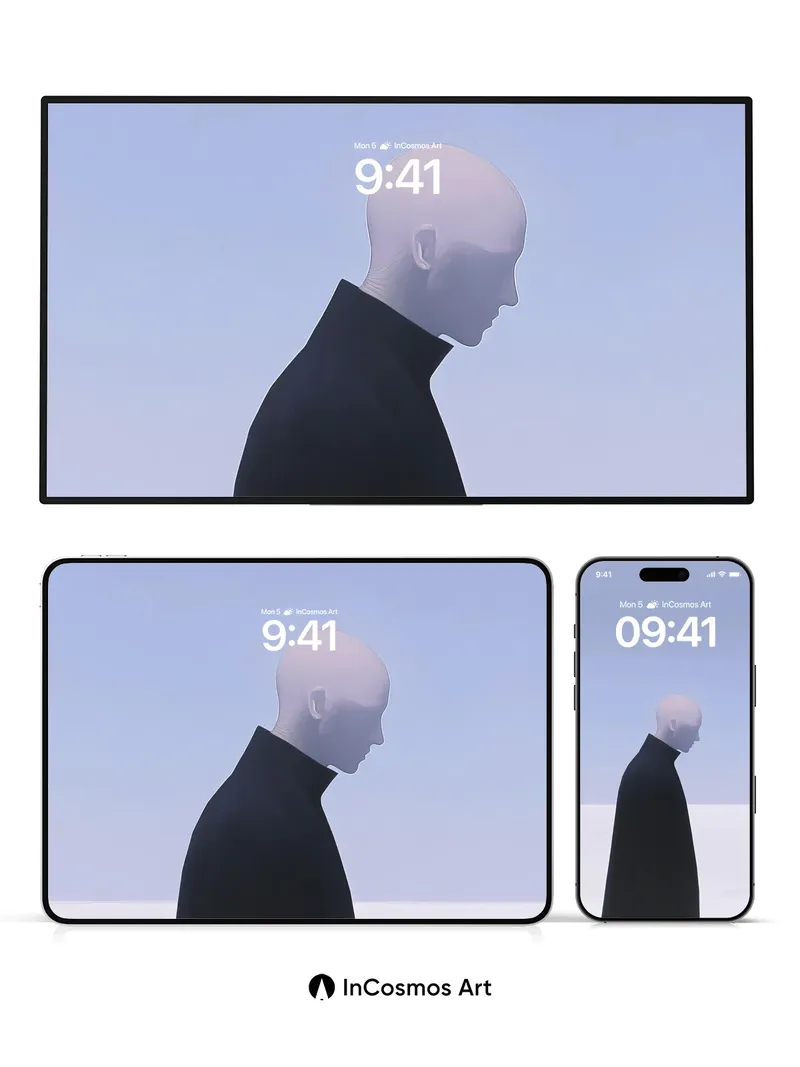 Silent Horizon Wallpaper with Ethereal Form