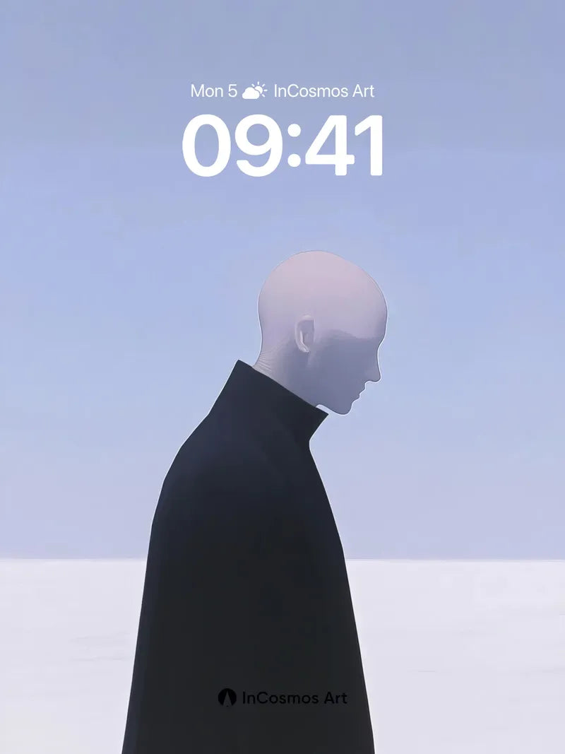 Silent Horizon Wallpaper with Ethereal Form